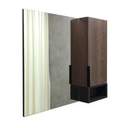 Зеркальный шкаф Comforty Франкфурт 90, 88х80х16 см, подвесной, цвет дуб шоколадно-коричневый, зеркало, с 1 распашной дверцей/полки, механизм плавного закрывания, прямоугольный