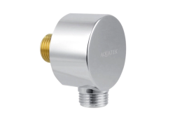 Шланговое подключение Aquatek AQ2454CR цвет хром, без держателя душевой лейки, резьбовое соединение, настенное, для душа/ванной, латунь/пластик