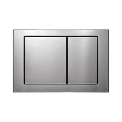 Кнопка смыва KK-POL M05, прямоугольная, цвет нержавеющая сталь, пластик, клавиша управления для сливного бачка, инсталляции унитаза, двойная, механическая, панель, универсальная, размер 15х22х1,3 см