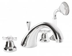 Смеситель для ванны/душа Cezares Lord, на борт ванны, двухвентильный, неповоротный, длина 200 мм, керамический, латунь, цвет хром