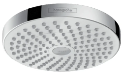 Верхний душ Hansgrohe Croma Select S 180 2jet, потолочного монтажа, круглый, с 2 режимами, размер 18,7 см, пластиковый, цвет хром/белый, для душа/ванной
