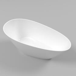 Ванна Whitecross Spinel C, 150х70 см, из искусственного камня, цвет- белый глянцевый, (без гидромассажа) овальная, отдельностоящая, правосторонняя/левосторонняя, правая/левая, универсальная