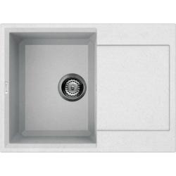 Мойка кухонная Omoikiri Sakaime 68-WH, 50х68 см, врезная, из искусственного гранита (Tetogranit), прямоугольная, цвет белый, без отверстия под смеситель, с крылом, оборачиваемая, слив-перелив, врезная в столещницу, для кухни