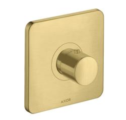Смеситель для душа Axor Citterio M HighFlow, термостатический, скрытого монтажа, настенный, без излива/шланга/лейки, квадратный, латунный, цвет шлифованная медь, с термостатом, встроенный/встраиваемый/термостатный