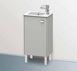 Тумба под раковину Duravit Brioso, 42х28,9х68,3 см, напольная, цвет: бетонно-серый/хром, 1 распашная дверца/одностворчатая, стеклянная полка, ДСП, прямоугольная, левая, в ванную комнату