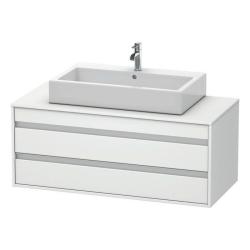 Тумба под раковину для консоли/столешницы Duravit Ketho 120х49,6х55 см, подвесная, ДСП, цвет: белый матовый, 2 выдвижных ящика, прямоугольная