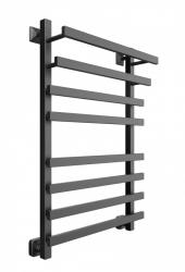 Полотенцесушитель Двин F plaza 80/50, водяной (К3, квадрат, черный матовый), универсальное подключение, нержавеющая сталь, настенный, форма лесенка, цвет черный матовый, к отоплению и ГВС, для отопления, обогрева в ванной