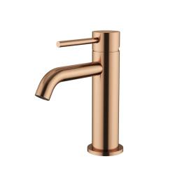 Смеситель для раковины/умывальника Knotlor Eclipse, однорычажный, неповоротный, керамический, длина излива 124 мм, нержавеющая сталь, цвет бронза матовая