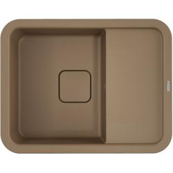 Мойка кухонная Omoikiri Tasogare 65-CA, 65х51 см, врезная, из искусственного гранита (Artgranit), прямоугольная, цвет карамель, без отверстия под смеситель, с крылом, оборачиваемая, слив-перелив, врезная в столещницу, для кухни