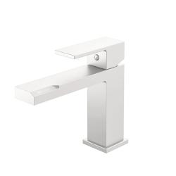 Смеситель для раковины/умывальника Knotlor Stable, однорычажный, неповоротный, керамический, длина излива 136 мм, латунь, цвет белый матовый