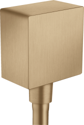 Шланговое подсоединение Axor ShowerSolutions Fixfit, размер 6,4х6,4 см, цвет шлифованная бронза, квадратное, настенное, латунное/пластиковое, с обратным клапаном, подключение для душевого шланга