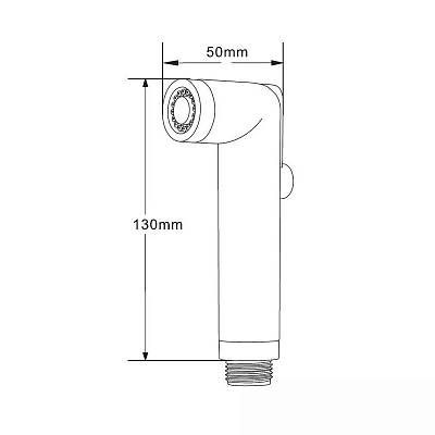 Гигиеническая лейка Splenka S460.02 ручная, округлая, 1 режим, цвет хром, пластик, однорежимная, для биде, к смесителю, с клавишей регулировки воды