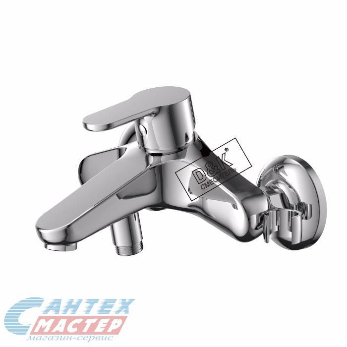 Смеситель для ванны/душа D&K Marx Rhein однорычажный, керамический, настенный, излив короткий литой 178 мм, латунь хром, горизонтальный, фиксированный, однорукий, кран, комплект, сантехника, размер, характеристики, высота, расстояние (Д&K) 