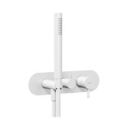 Смеситель для душа Ravak Espirit, встраиваемый, термостатический, без излива/с душевым набором, керамический, латунь, цвет белый вельвет