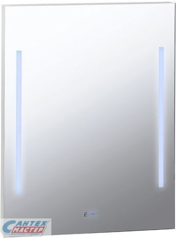 Зеркало Bemeta Hotel 60х80 с LED/ЛЕД-подсветкой, с часами, прямоугольное, цвет хром, для ванны, навесное/подвесное/настенное, функции, светодиодное, размеры, сантехника