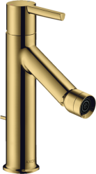 Смеситель для биде Axor Starck однорычажный, керамический, фиксированный излив, длина 10,4 см, латунь, цвет полированное золото, без шланга/лейки, с донным клапаном