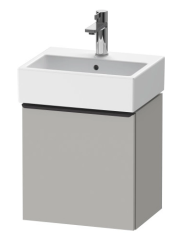Тумба под раковину Duravit D-Neo, 43,4х32,2х44 см, подвесная, с распашной дверцей, ДСП, цвет: бетонно-серый, шкафчик навесной, прямоугольная, правая, в ванную комнату