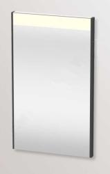 Зеркало Duravit Brioso, 42х70х3,5 см с LED/ЛЕД-подсветкой, прямоугольное, подвесное/настенное, цвет рамы: графит матовый, настенный выключатель, для ванной