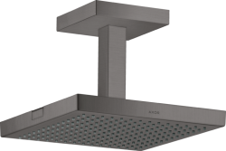 Верхний душ AXOR ShowerCollection 240/240 1jet, с потолочным подсоединением, потолочный монтаж, квадратный, с 1 режимом, размер 24х24 см, металлический, цвет: шлифованный черный хром, для душа/ванной