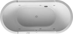 Ванна Duravit Starck 190х90 см гидромассажная, отдельностоящая, акриловая, цвет: белый, с ножками/сливом-переливом, с фронтальной панелью, овальная, с системой гидромассажа Combi System E, с двумя наклонами для спины
