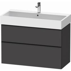 Тумба под раковину Duravit D-Neo, 101х46,2х62,5 см, подвесная, 2 выдвижных ящика, ДСП, цвет: графит матовый, шкафчик навесной, прямоугольная, правая/левая, в ванную комнату