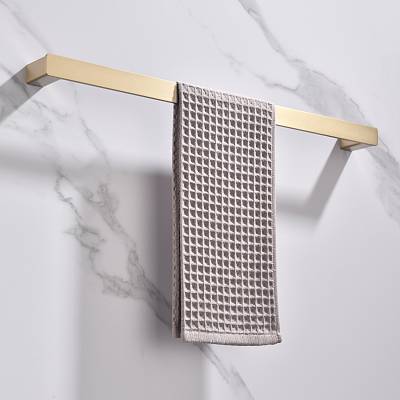 Полотенцедержатель Raglo R301.01.03, одинарный, 600 мм настенный, неповоротный, нержавеющая сталь, для полотенец в ванную/туалет/душевую кабину, цвет сатин золотой