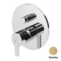 Смеситель для душа Cezares Leaf, встраиваемый, однорычажный, без излива, с переключателем, керамический, латунь, внутренний (скрытый монтаж), цвет Sunrise Смеситель для душа Cezares Leaf, встраиваемый, однорычажный, без излива, с переключателем, керамический, латунь, внутренний (скрытый монтаж), цвет Sunrise