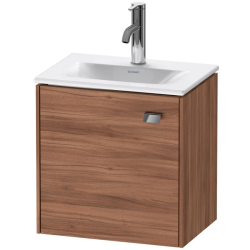Тумба под раковину Duravit Brioso, 44х31х44,4 см, подвесная, с распашной дверцей, ДСП, цвет: орех матовый/хром, шкафчик навесной, прямоугольная, левая, в ванную комнату