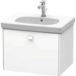 Тумба под раковину Duravit Brioso, 62х46,9х45,2 см, подвесная, 1 выдвижной ящик, ДСП, цвет: белый матовый, шкафчик навесной, механизм доводчика, прямоугольная, правая/левая, в ванную комнату