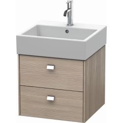 Тумба/шкафчик для консоли/столешницы Duravit Brioso под раковину 42х48х44,2 см, подвесная, ДСП, цвет: сосна серебристая/хром, 2 выдвижных ящика, прямоугольная