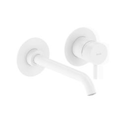 Смеситель для раковины/умывальника Ravak Espirit, однорычажный, настенный/встраиваемый, неповоротный, керамический, длина излива 187 мм, латунь, цвет белый вельвет