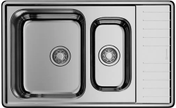 Мойка кухонная Omoikiri Sagami 79-2-IN, две чаши, 50х79 см, врезная, из нержавеющей стали, прямоугольная, цвет нержавеющая сталь, без отверстия под смеситель, с крылом, оборачиваемая, слив-перелив, врезная в столещницу, для кухни