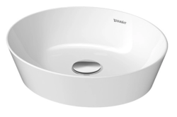 Раковина DURAVIT Cape Cod WonderGliss 40х36х10 см, накладная, овальная, керамика DuraCeram, цвет белый шелковисто-матовый, без отверстия/площадки под смеситель, антигрязевое покрытие, без перелива