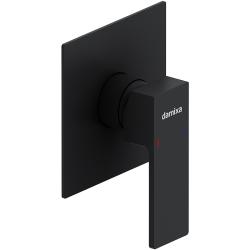 Смеситель для душа Damixa Gala, встраиваемый, однорычажный, керамический, без излива, латунь, комплект, цвет черный матовый, для душа