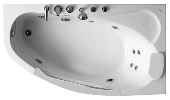 Ванна Gemy 161х96х68 акриловая с гидромассажем G9046 B R