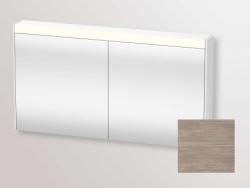 Зеркальный шкаф Duravit Brioso, 122х76х14,8 см, подвесной, цвет: сосна серебристая, зеркало с подсветкой LED/ЛЭД, выключатель/розетка, с 2 распашными дверцами/двухстворчатый, 4 стеклянные полки, прямоугольный