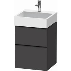 Тумба под раковину Duravit D-Neo, 68,4х44,2х62,5 см, подвесная, 2 выдвижных ящика, ДСП, цвет: графит матовый, шкафчик навесной, прямоугольная, правая/левая, в ванную комнату
