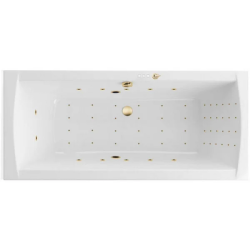 Ванна Excellent Aquaria Lux Slim NANO, 180х80 см, акриловая, цвет- белый/золото, (с гидромассажем), с каркасом, прямоугольная, правосторонняя/левосторонняя, правая/левая, универсальная, приставная/встраиваемая