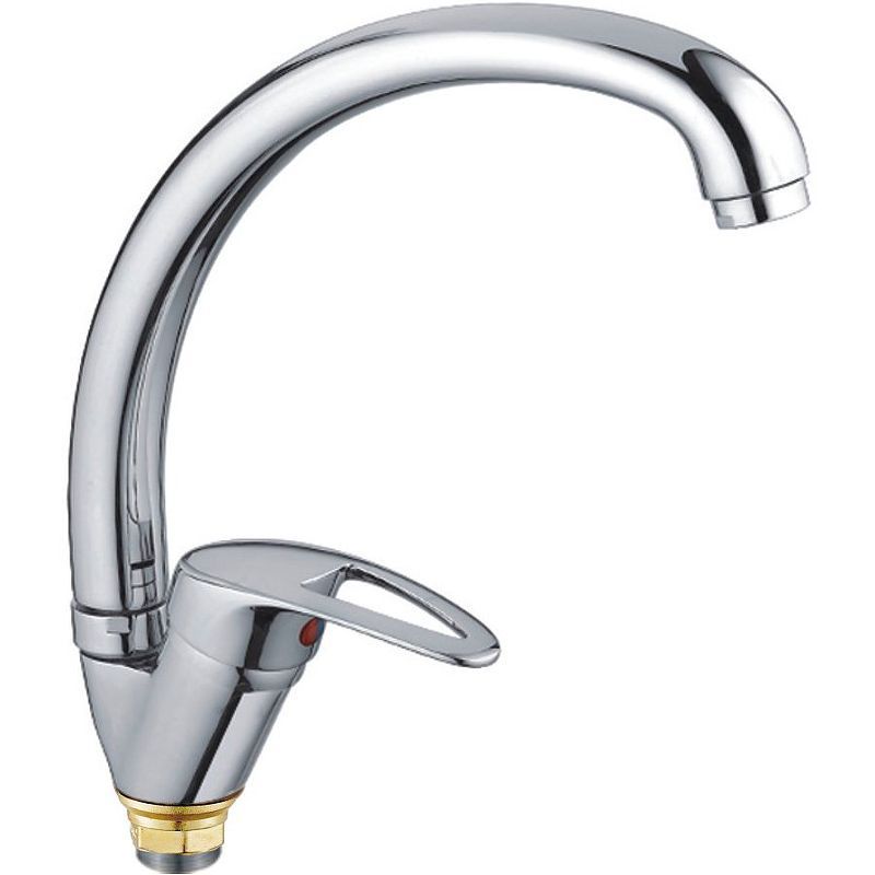 Смеситель для кухни/мойки HAIBA CRON однозахватный, поворотный, длина 189 мм, силумин, цвет хром