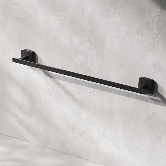 Полотенцедержатель AM.PM Gem 500 мм настенный, металлический, для полотенец в ванную/туалет/душевую кабину, цвет черный матовый