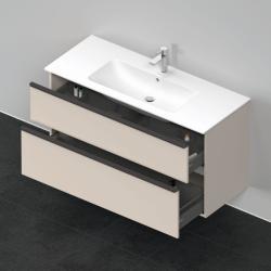 Тумба под раковину Duravit D-Neo, 121х46,2х62,5 см, подвесная, 2 выдвижных ящика, ДСП, цвет: серо-коричневый, шкафчик навесной, прямоугольная, правая/левая, в ванную комнату