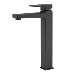 Смеситель для умывальника ROSE однорычажный, неповоротный, высокий, длина 150 мм, латунь, цвет черный матовый