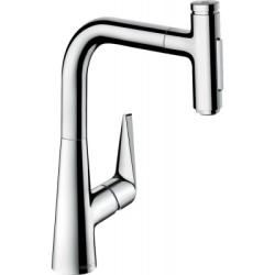 Смеситель для кухни/мойки Hansgrohe Talis Select M51, 220 sBox 2jet, однорычажный, керамический, с поворотным/вытяжным изливом, длина 20,8 см, латунь, цвет хром