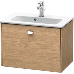 Тумба под раковину Duravit Brioso, 62х38,9х44,2 см, подвесная, 1 выдвижной ящик, ДСП, цвет: дуб европейский/хром, шкафчик навесной, механизм доводчика, прямоугольная, правая/левая, в ванную комнату