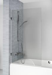 Душевая шторка на ванну Riho VZ Scandic NXT X107, 90х150 см, прозрачное стекло/профиль черный, распашная, плоская/панель, правая, правосторонняя, (душевая шторка для ванны)