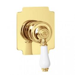 Смеситель для душа Migliore Ermitage, скрытого монтажа, однорычажный, без излива, керамический, латунь, встариваемый, цвет золото