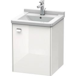 Тумба под раковину Duravit Brioso, 46х44,5х56,3 см, подвесная, с распашной дверцей, ДСП, цвет: белый глянец/хром, шкафчик навесной, прямоугольная, правая, в ванную комнату