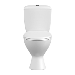 Унитаз компакт Cersanit FERRO 011 3/6 TPL белый, горизонтальный (в стену) выпуск, напольный, с микролифтом, с крышкой (сиденье) термопласт, ободковый