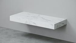 Столешница Velvex Unit 120, 1200х500х110 мм, фанера, HPL-поверхность, прямоугольная, цвет белый мрамор, для накладной раковины/умывальника/рукомойника, без отверстий