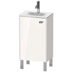 Тумба под раковину Duravit Brioso, 44х31х68,5 см, напольная, цвет: белый глянец/хром, 1 распашная дверца/одностворчатая, стеклянная полка, ДСП, прямоугольная, левая, в ванную комнату